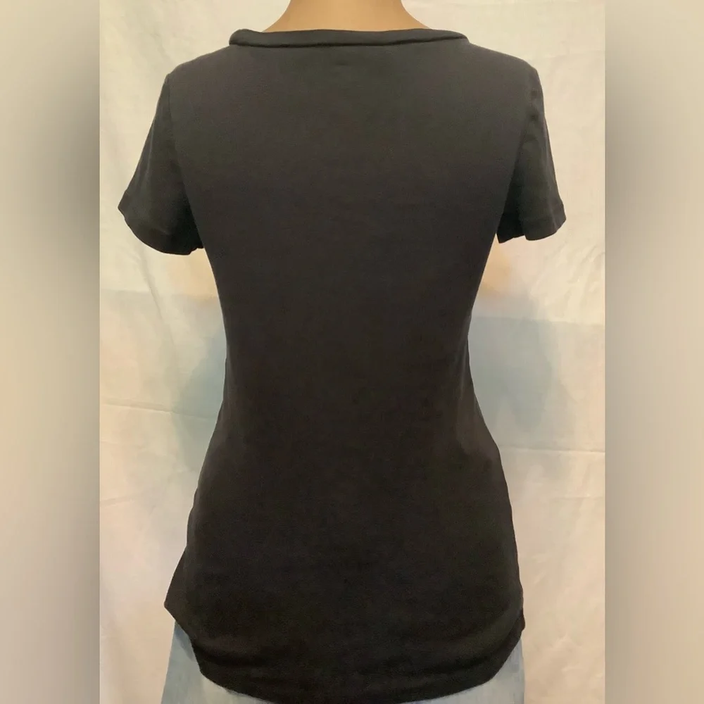 Women's Small Stretchy Perfect Fit J. Crew Black Short Sleeve Tee - Picture 2 of 9
